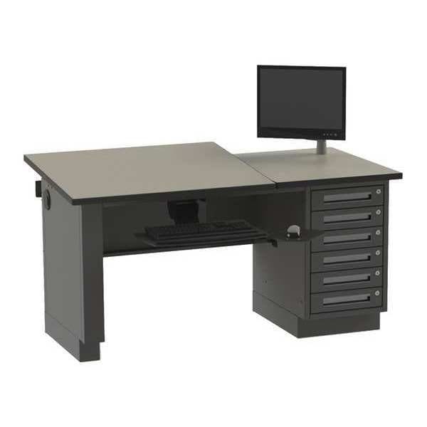 Single Drafting Station CAD/Drafting Station, 30"Dx30"W Fixed, 30" D X 29" H, 60" W X