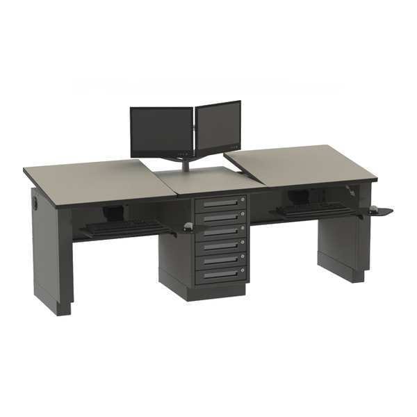 Double Drafting Station Dual CAD/Drafting Station, 30"Dx30"W Adj, 30" D X 29" H, 96" W X