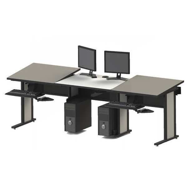 Drafting Station Dual CAD/Dft Station, 30" D X 28" H, 96" W X Laminate