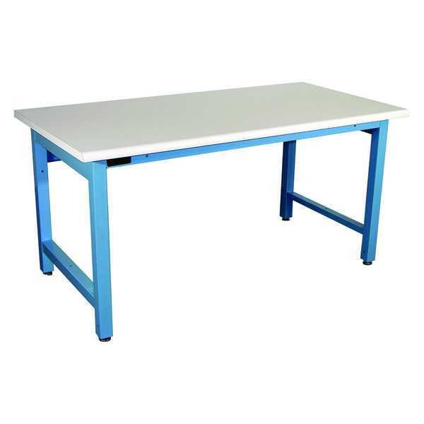 Workstation, Plastic, Rolled Edge, Blue
