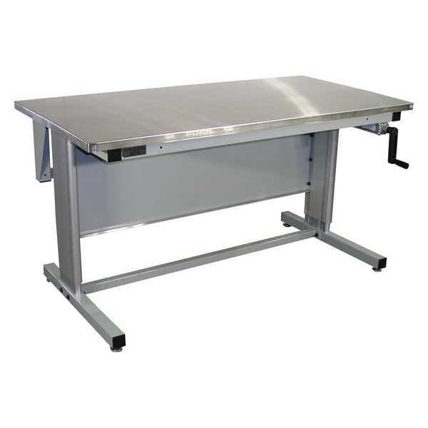 Workstation, Ergo, Stainless Steel, Lt Gray