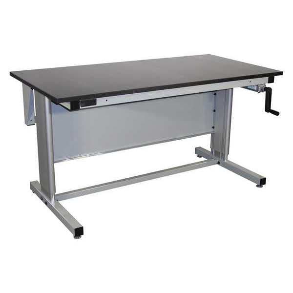 Workstation, Ergo, Epoxy Resin, Lt Gray