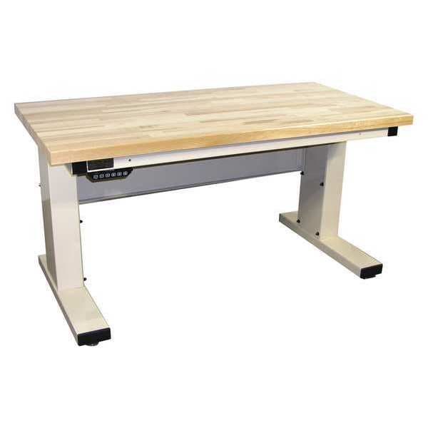 Workstation, Adjust, Solid Maple, Lt Beige