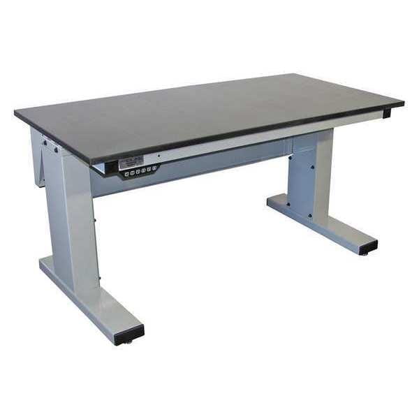 Workstation, Adjust, Epoxy Resin, Lt Gray