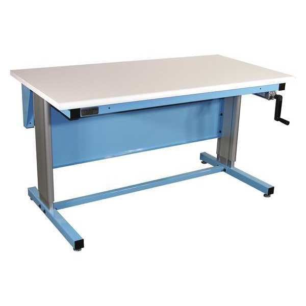 Workstation, Ergo, ESD, Rolled Edge, Lt Blue