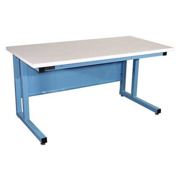 Workstation, Plastic, Rolled Edge, Blue