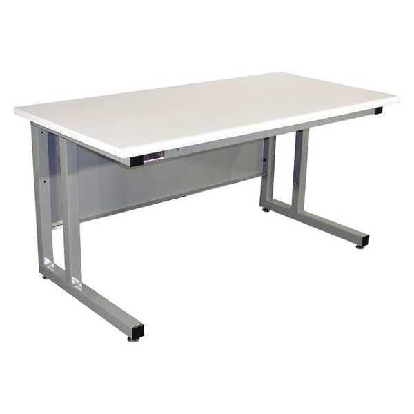 Workstation, Plastic, Rolled Edge, Gray