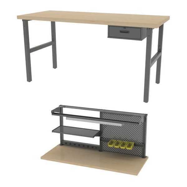 Leveling Feet Workbenches, 72" W, 28-3/4" to 37-1/4" Height