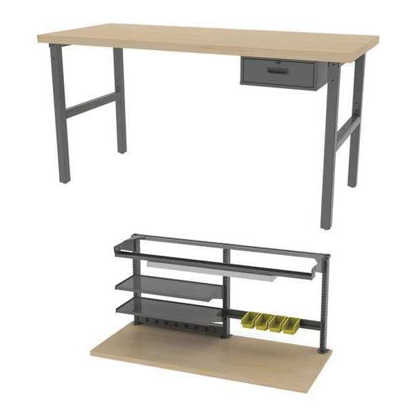 Leveling Feet Workbenches, 72" W, 28-3/4" to 37-1/4" Height