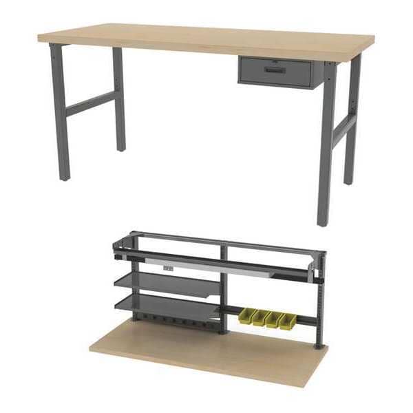 Leveling Feet Workbenches, 72" W, 28-3/4" to 37-1/4" Height