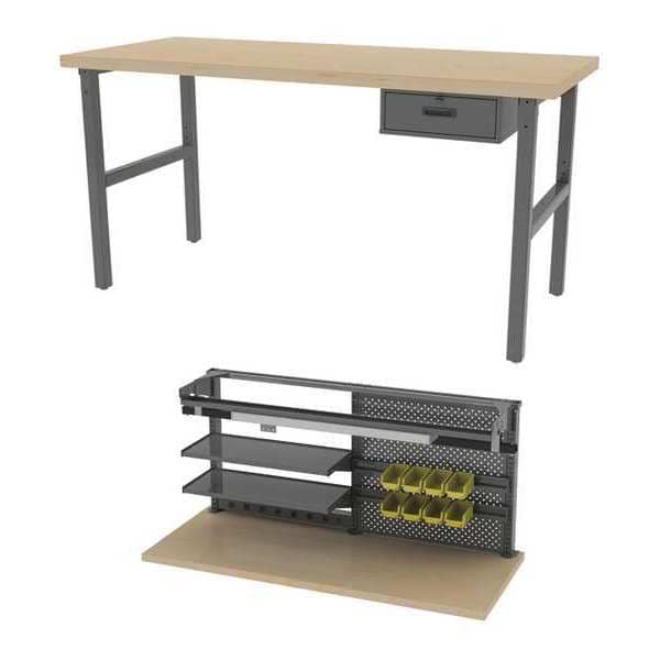 Leveling Feet Workbenches, 72" W, 28-3/4" to 37-1/4" Height