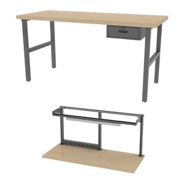 Leveling Feet Workbenches, 72" W, 28-3/4" to 37-1/4" Height