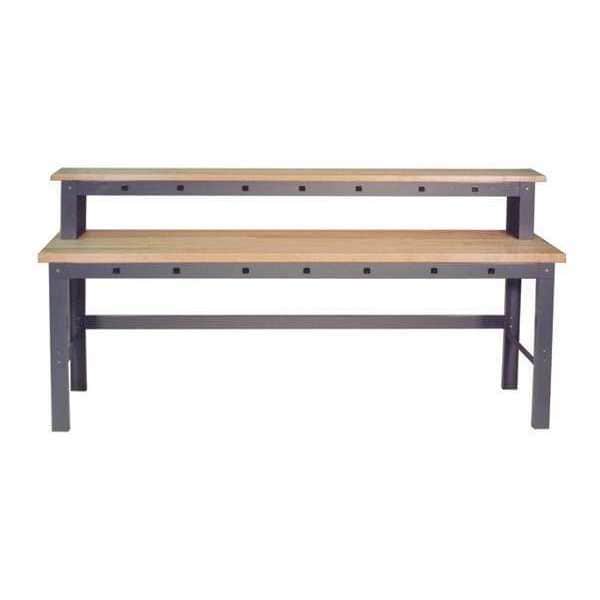 Work Station With Riser Shelf, 60" W, 42-1/2" to 51" Height