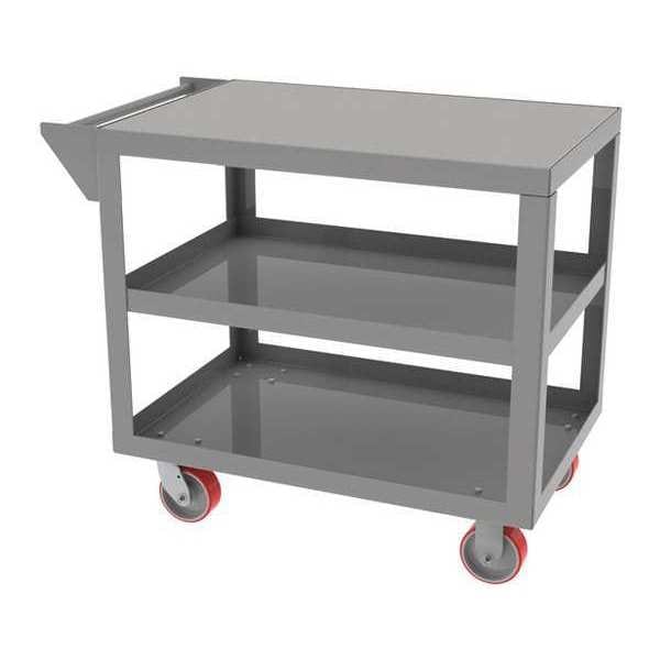 Cart, 24"Dx42"L, 2 Shelf, No Retainer Lip