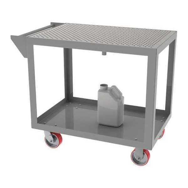 Portable Steel Cart, 24"Dx36"W, Perf Top, Heavy Gauge Steel, 1500 lb