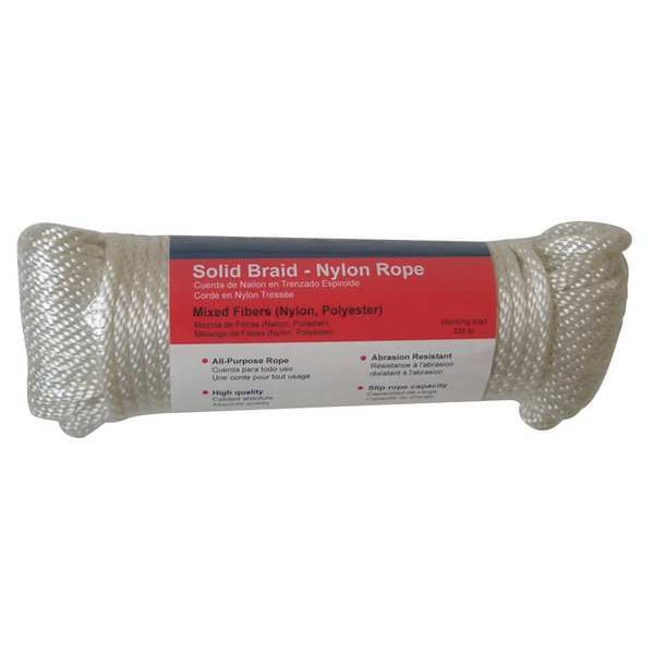 Rope, Nylon, Braided, 3/8 In. dia., 100 ft L