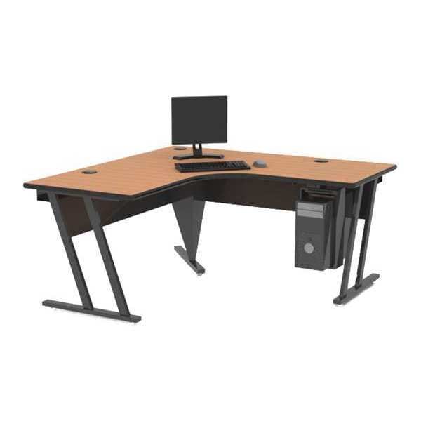 L Shaped Desk Single-Level Instructor Station, 66"x60"D, 60" D X 28" H, 66" W X