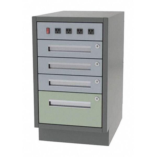 Cabinet, 4 Drawer, 16" W x 18" D x 28" H