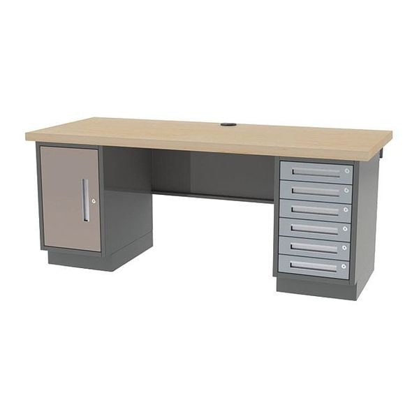Pre Engineered Work Stations Workstation, 30" D X 29-3/4" H, 96" W X Hardwood, Maple