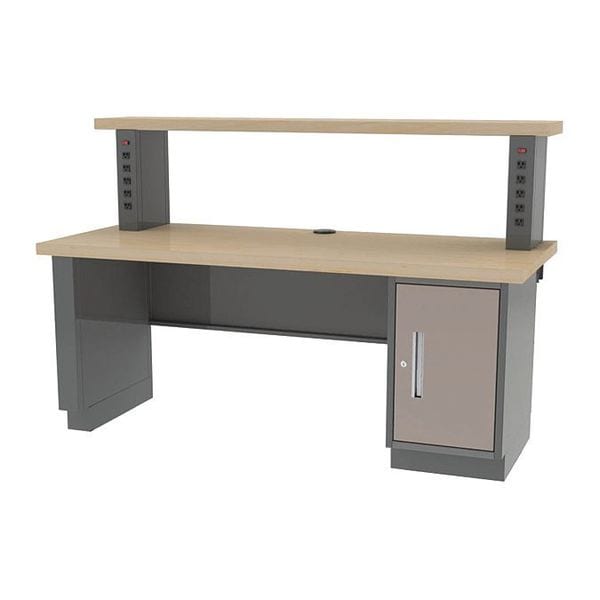 Pre Engineered Work Stations Workstation, AC Riser Shelf, 6 ft. H, 30" D X 47-1/2" H, 72" W X Maple