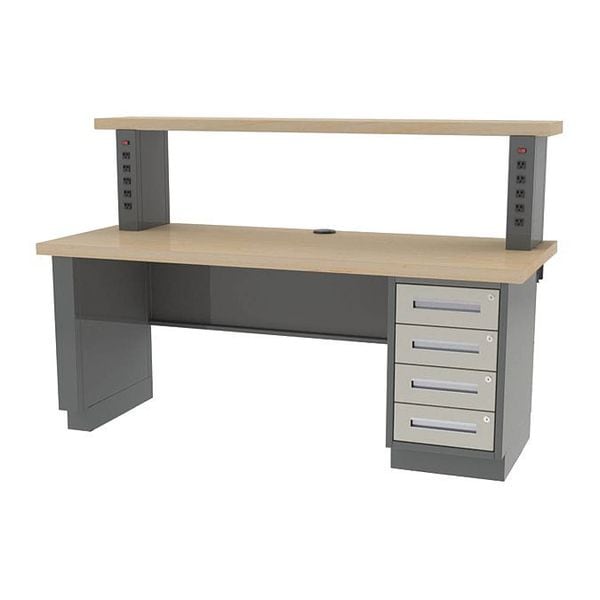 Pre Engineered Work Stations Workstation, AC Riser Shelf, 5ft. Lab Hght, 30" D X 53-1/2" H, 60" W X