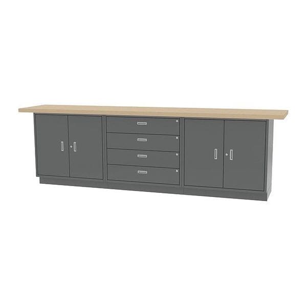 Wall Work Bench, 120" W, 35-3/4" Height