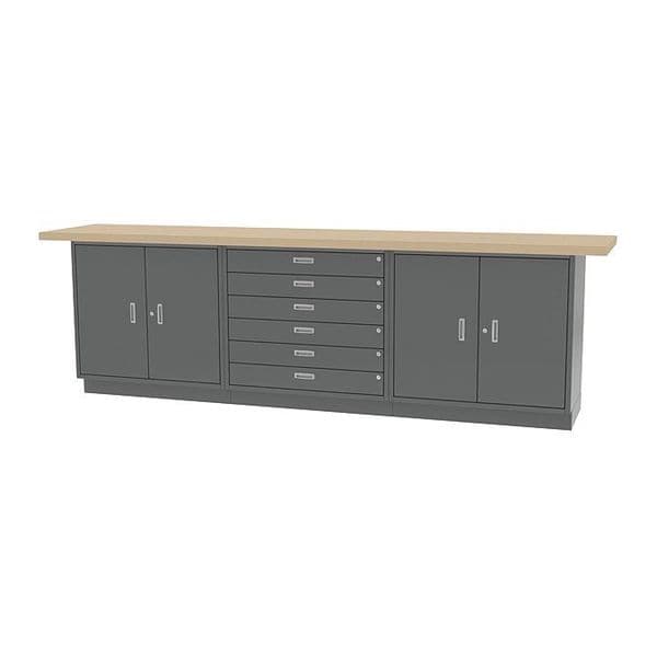 Wall Work Bench, 120" W, 35-3/4" Height