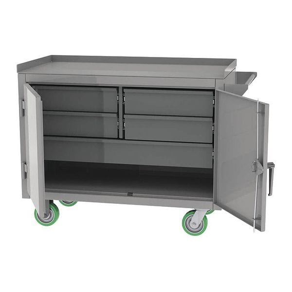 Mobile Bench, 5 Drawer, 36" W x 42" H