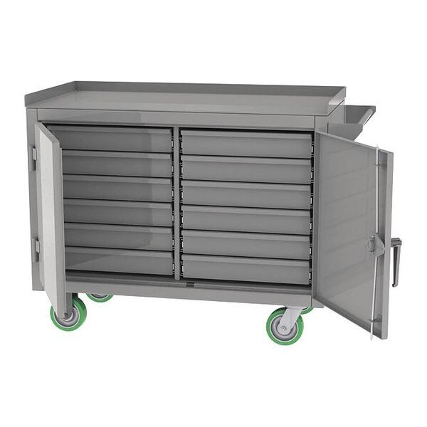 Mobile Bench, 7 Drawer, 36"Wx42"H