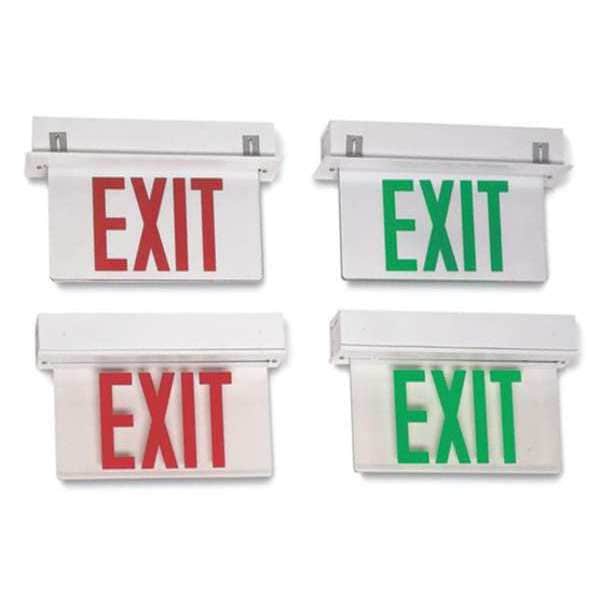Edgelit Exit Sign, Surface Mount, ERXL1WRMBCS