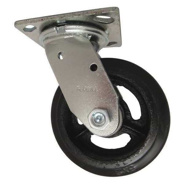 Swivel, w/4x2" Rubber on Iron Wheel