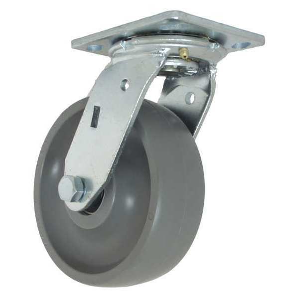 Swivel, w/6x2" Solid Elastomer Wheel, Caster Load Rating Range: Medium-Heavy Duty