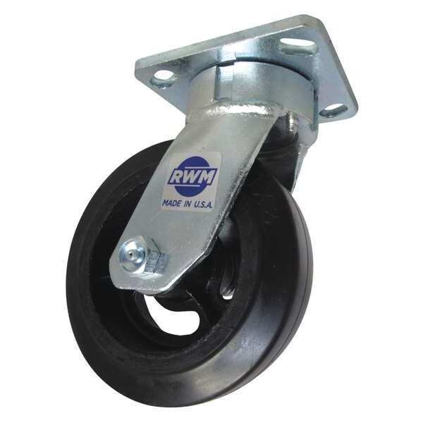 Swivel Rubber Kingpinless Caster, 6"