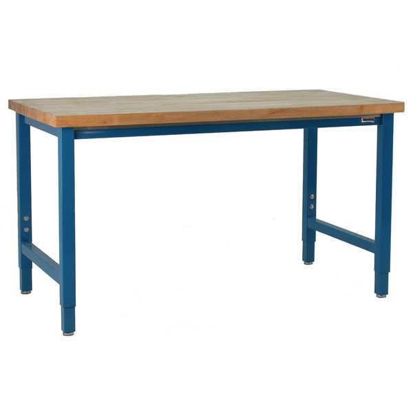 Bolted Workbenches, Butcher Block, 72" W, 30" to 36" Height, 6600 lb., Straight