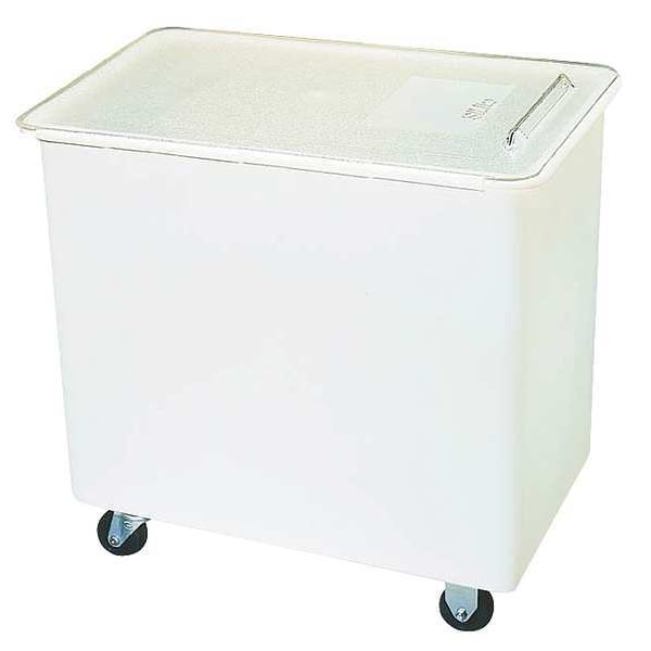 27 gal Ingredient Bin w/Sliding Lid, White, polycarbonate