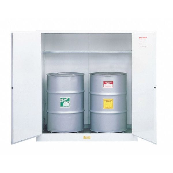 Vertical Drum Safety Cabinet, 110 gal, 1 Shelves, Galvanized Steel, 59 in W x 65" H x 34 in D