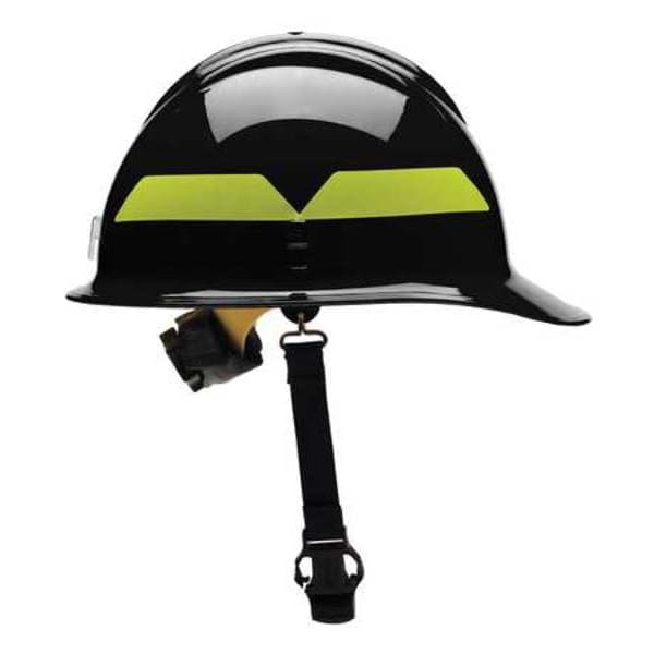 Wildland Fire Helmet, Thermoplastic, 6-Point Sure-Lock(R) Ratchet, Black, Fits Hat Size 6-1/2 to 8