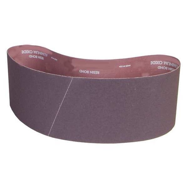 Sanding Belt, 4 in W, 60 in L, Coated, Aluminum Oxide, 60 Grit, Coarse, R228 Metalite, Brown