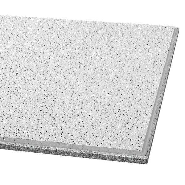 Fine Fissured Ceiling Tile, 24 in W x 24 in L, Angled Tegular, 15/16 in Grid Size, 12 PK