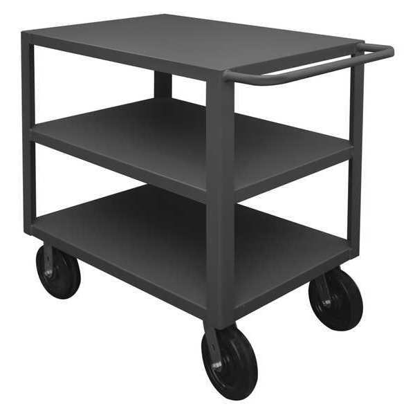 Carts, Service, Heavy Duty, 5000 lb., 12 ga. Steel, 5000 lb Load Capacity, 3 Shelves, 54-3/8" L, 24" W