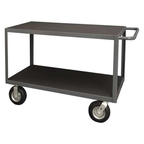 Instrument Cart with Flush Metal Shelves, Steel, 1,200 lb Load Capacity, 2 Shelves, 66 1/2 in L