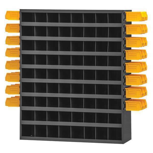 Prime Cold Rolled Steel Pigeonhole Bin Unit, 11 15/16 in D x 42 in H x 33 13/16 in W, 9 Shelves