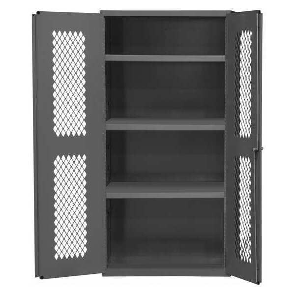 Shelving Storage Cabinet, 48 in H, 36 in W, Gray, 2 Adjustable Shelves