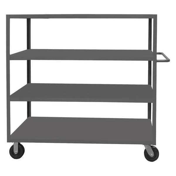 Flat Shelf Utility Cart, 14 ga. Steel, 1200 lb Load Capacity, 4 Shelves, 54-1/4" L, 24-1/4" W