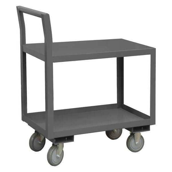 Carts, Low Deck Service Truck, 30"x48", 14 ga. Steel, 1200 lb Load Capacity, 2 Shelves, 51" L, 30" W
