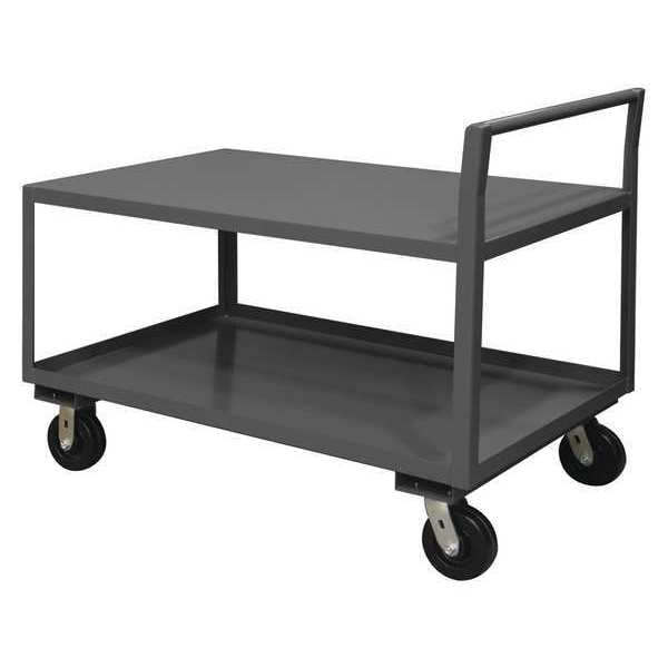 Carts, Low Deck Service Truck, 24"x48", 14 ga. Steel, 2000 lb Load Capacity, 2 Shelves, 51" L, 24" W