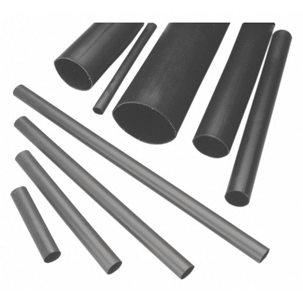 Heat Shrink Tube, Heavy Wall, 3:1 I.D. Shrink Ratio, Black, 4 in