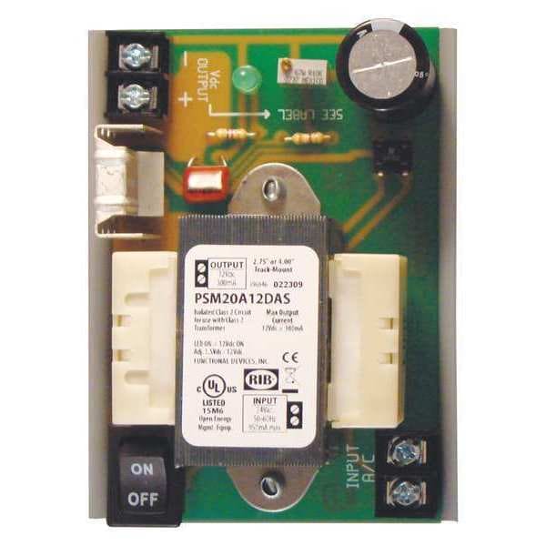 DC Power Supply, 24V AC, 1.5 to 14V DC, 300 mA, Track