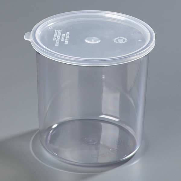 Poly-Tuf Crock w/Lid, 2.7 qt., Clear, PK6