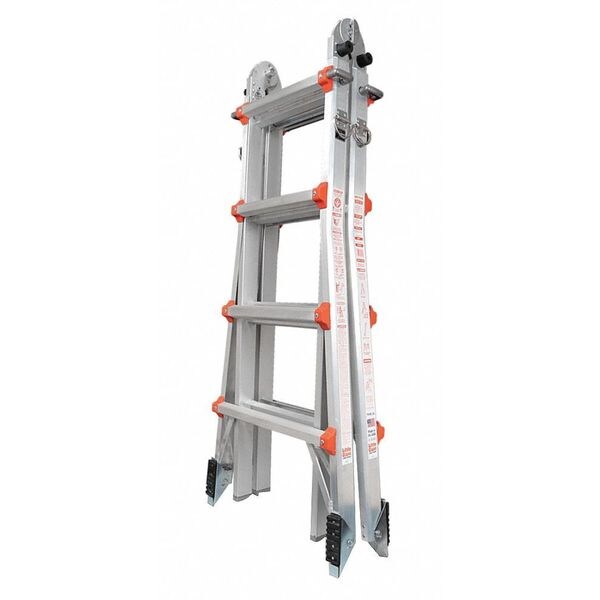 Multipurpose Ladder, 15 ft, Aluminum, 300 lb Load Capacity